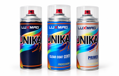 Linea Spray UNIKA Luxmag: vernice spray professionale per auto, ritocchi e finiture speciali